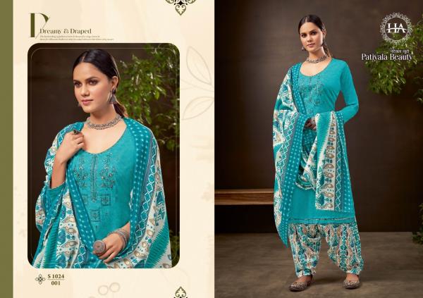 Harshit Patiyala Beauty Cotton Self Embroidery Designer Dress Material